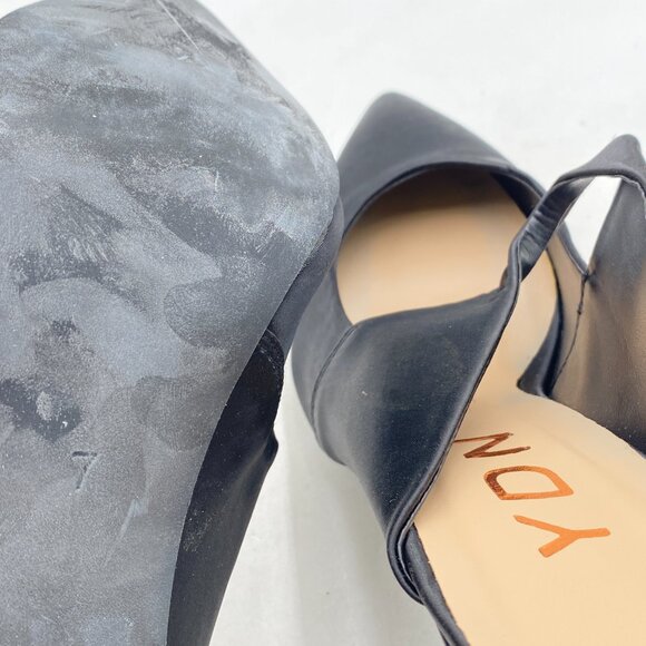 YDN Black Pointy Toe High Heel Mules Slip on Clogs Stiletto Slide Sandals Shoes - Picture 6 of 8